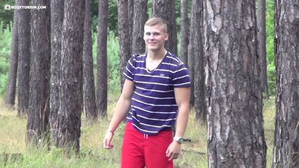 Teen Muscle Poses Outdoors